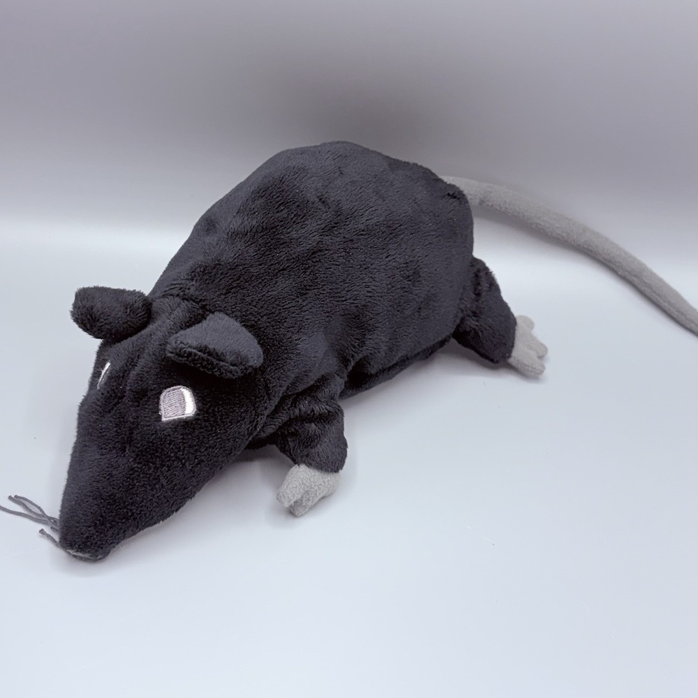 IKEA Gosig Ratta Black Rat 10" Plush Stuffed Animal Rodent Mouse Tush Tags Cut